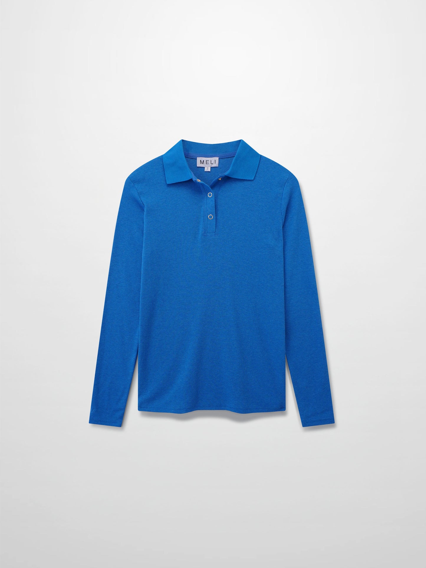 Ribbed Collar T-Shirt-Cobalt Blue-1