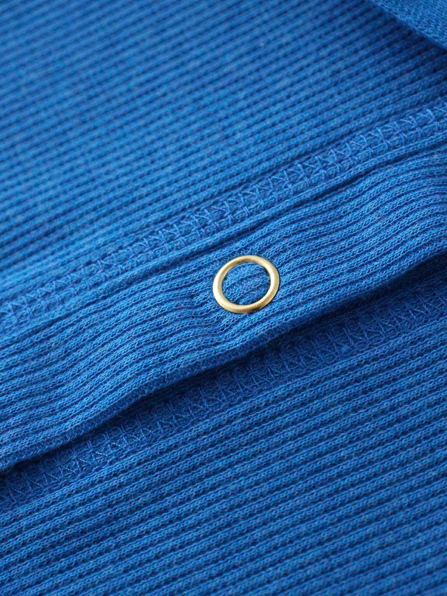 Ribbed Collar T-Shirt-Cobalt Blue-4