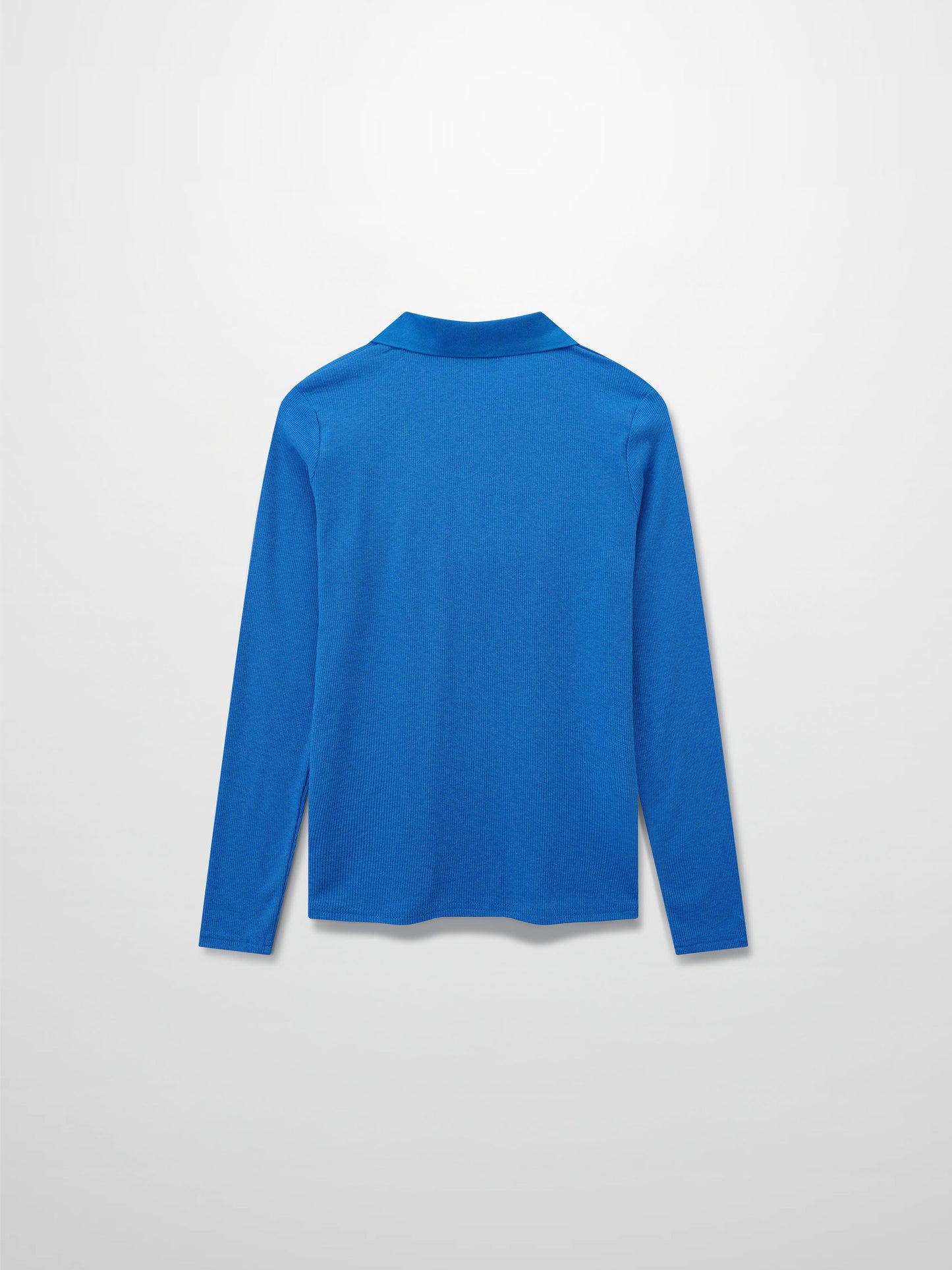 Ribbed Collar T-Shirt-Cobalt Blue-2