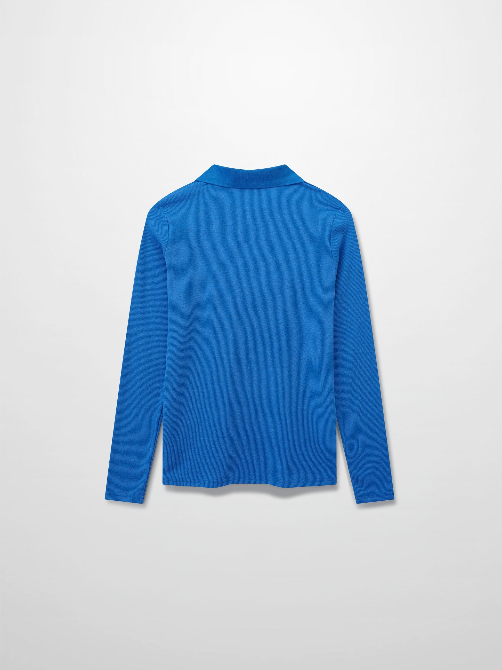 Ribbed Collar T-Shirt-Cobalt Blue-2