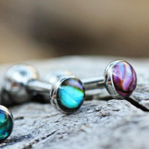 316L Stainless Steel Cartilage Earring with Abalone Shell-1