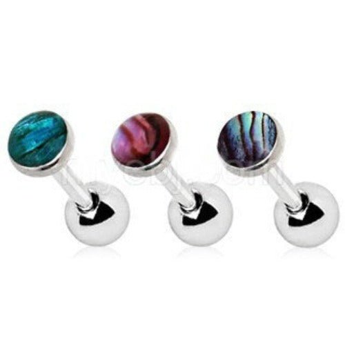 316L Stainless Steel Cartilage Earring with Abalone Shell-0