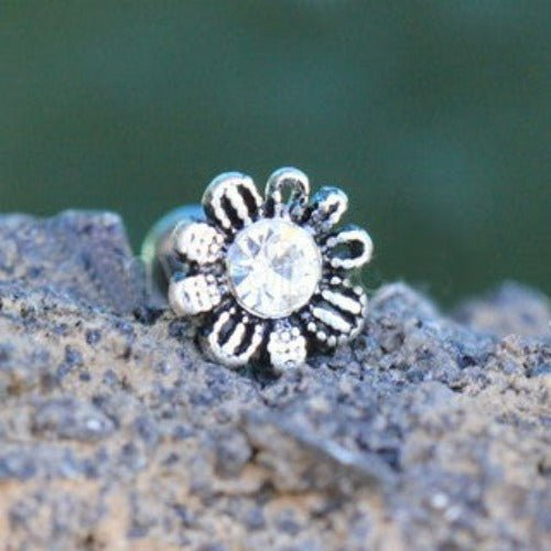 316L Stainless Steel Avant Garde Daily Flower Cartilage Earring-1