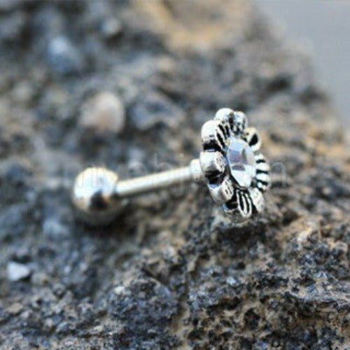 316L Stainless Steel Avant Garde Daily Flower Cartilage Earring-2